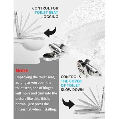 Resin Toilet Seat Round with Easy Clean Adjustable Hinges, Soft Close Quick Release Heavy Duty Silver Glitter Cover Acrylic Toilet Seats (Round 17 Inch, Silver Foil, Upgraded hinge)