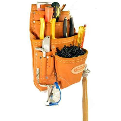 McGuire-Nicholas 689 MB 10 Pocket Pro Carpenter Pouch in Tan Full Grain Leather