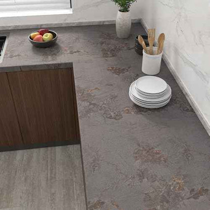 CHIHUT 12"x100" Luxury Matte Brown Gold Thicken Marble Peel and Stick Contact Paper for Countertops Waterproof Self Adhesive Marble Vinyl Wrap Textured Removable Wallpaper for Kitchen Bathroom