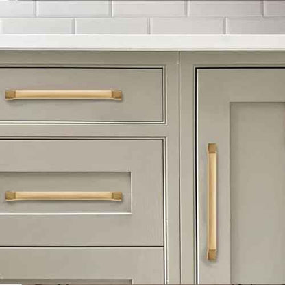 khtumeware 10-Pack 5 Inch Square Champagne Bronze Cabinet Pulls,Honey Bronze Solid Zinc Alloy Heavy-Duty Handles for Kitchen/Bathroom Cabinets, Drawers & Cupboards (5 Inch Center to Center)