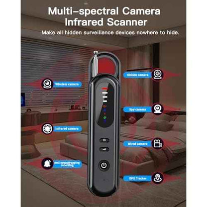 2025 6-in-1 Hidden Camera Detectors, Advanced Camera Detector, GPS Tracker Detector, 6 Mode Hidden Bug and Camera Detector for Travel, Car, Bathroom,Office, Hotel