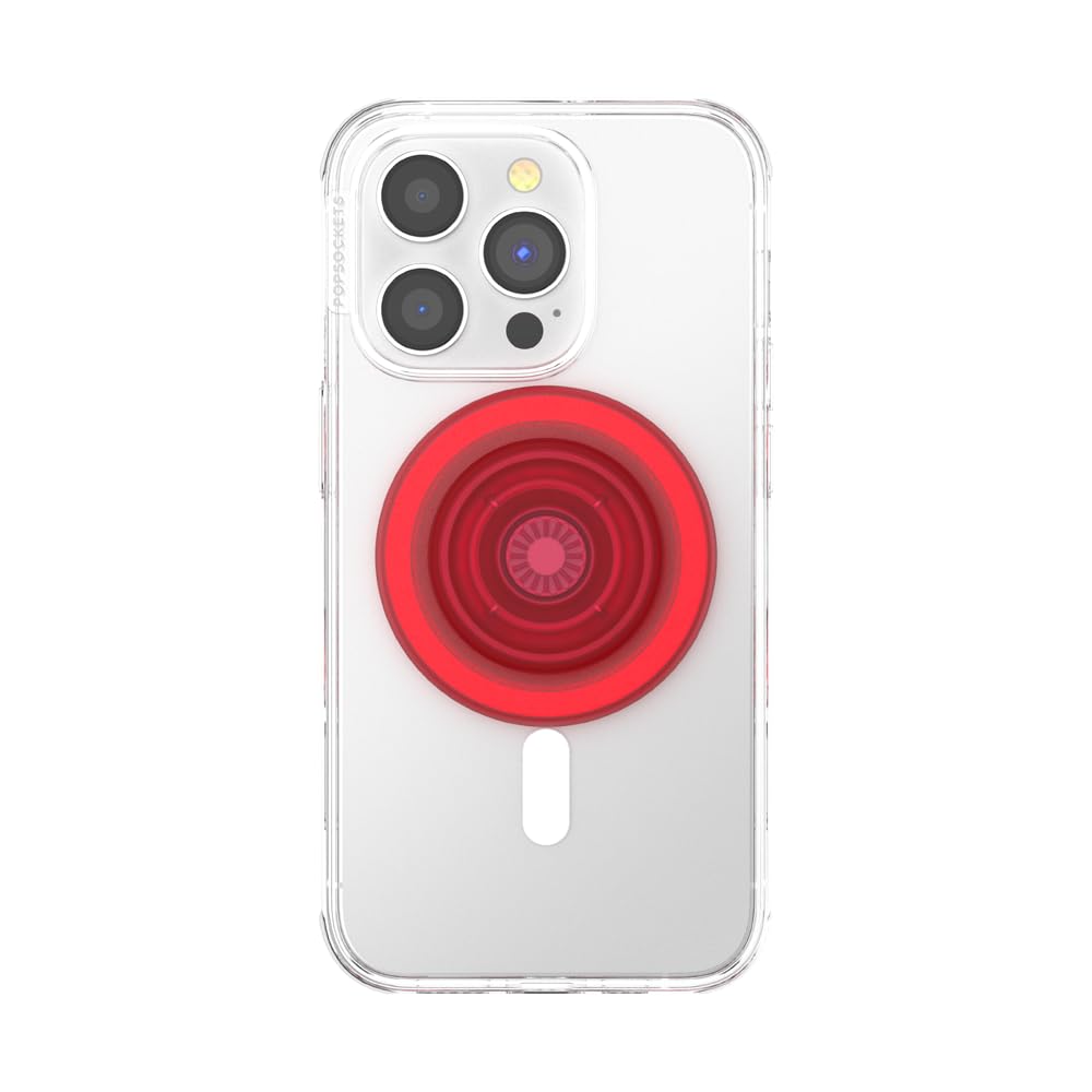 PopSockets Phone Grip for MagSafe with Kickstand, Magnetic Stand, Swappable Top, Secure Hold for iPhone MagSafe Cases, Phone & Tablet Grip - Clear