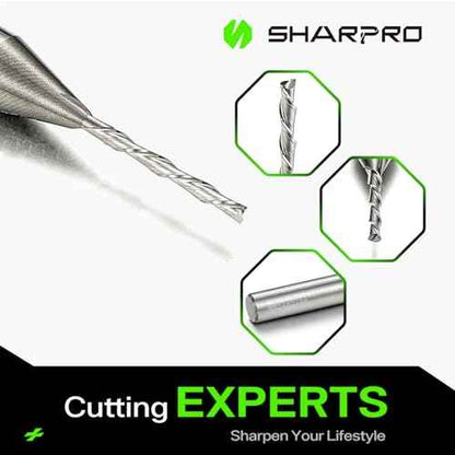 1/16 Downcut Router Bit 1/4 Inch Shank, Spiral CNC Router Bits, Carbide Down Cut End Mill for Woodworking, Engraving, Mortise, Plywood and Acrylic, 1/2 Inch CL, 2- Inch OVL (3PCS)