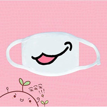 6 Pack Mouth Mask, Unisex Cotton Super Cute Fashion Face Mask Anti-Dust White for Boys and Girls
