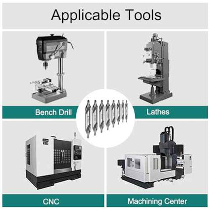 8 PCS Center Drill Bits Set, Countersink Tools for Lathe Metalworking 60 Degree Angle HSS Center Drill Bits for Alloy Steel, Cast Iron, Other Hard Metals (1.0/1.5/2.0/2.5/3.0/4.0/5.0/6.0)