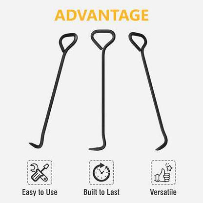 Olympia Tools 5/8 x 36 in. Manhole Cover Hook, for Lifting Manhole Covers & Storm Drain Cover, Versatile Lifting Hooks, Rigid Steel Tool
