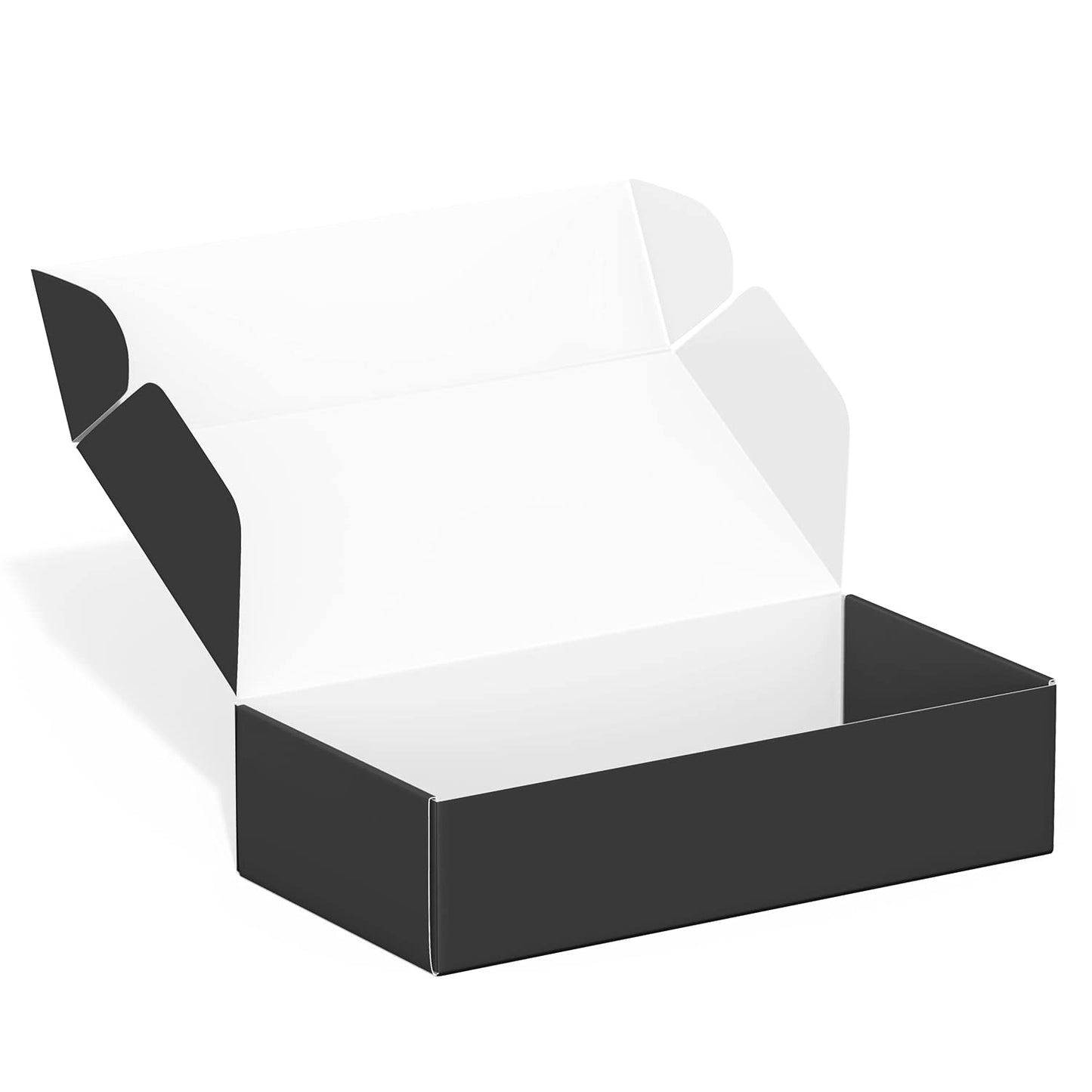 50 Pack 4"x8"x2" Shipping Boxes, Corrugated Cardboard Small Box Mailer, Shipping Boxes for Small Business for Gift Packing- TONESPAC (4"x8"x2", Black)