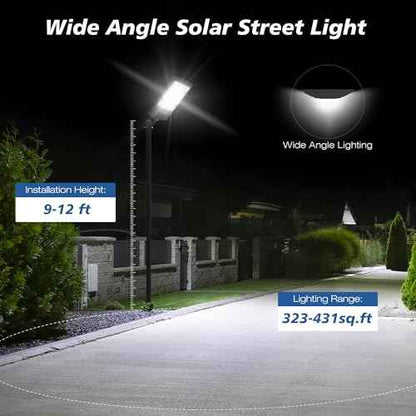 Solar Lights Outdoor Waterproof - Super Bright Solar Street Lights Outdoor Dusk to Dawn with Motion Sensor and Remote Control, Wide Angle Commercial LED Street Light IP67 Waterproof 2 Packs