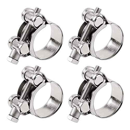 T-Bolt Hose Clamps, Adjust Tube Clamps 23-25mm 304 Stainless Steel Heavy Duty Pipe Tube Clamps (4 Pcs)