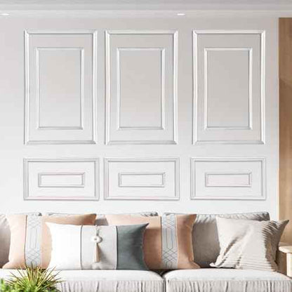 3 Set Peel and Stick Wall Molding Kit - Inner and Outer Layers Style Accent Wall Molding, Ready-to-Assemble Pre Made Wainscoting Wall Panel for Home D?cor (Premium Textured Finish)
