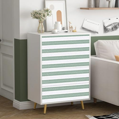 Striped Sage Green Wallpaper Peel and Stick Boho Silver Stripe Textured Contact Paper 15.7"x118" Self Adhesive Removable Waterproof Vinyl Wallpaper for Bedroom,Cabinets,Drawer Liners