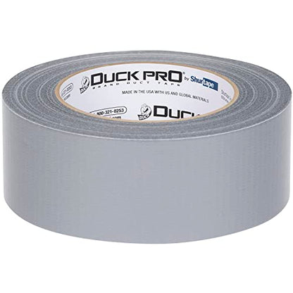 Shurtape Duck Pro Utility Grade, Co-Extruded Cloth Duct Tape for Packaging, Sealing, Waterproofing, 48mm x 60yd, 6.0 mil, Silver, 1 Roll (105449)