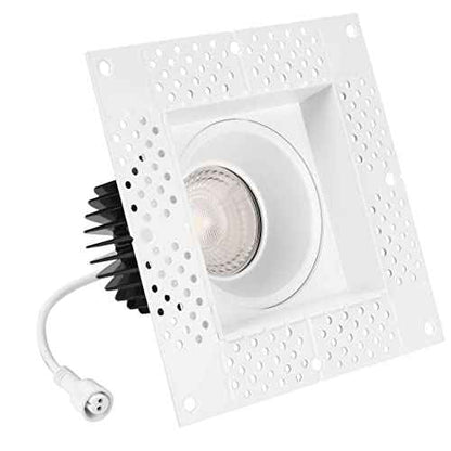 Maxxima 4¡± Trimless Ultra-Thin Recessed Anti-Glare LED Downlight Canless IC Rated 1000 Lumens 5 Color Temperature Selectable 2700K/3000K/3500K/4000K/5000K Dimmable 90 CRI 5 CCT Square Slim J-Box Incl.