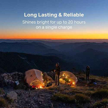 BioLite Solar String Rechargeable, Solar String Lights for Camping, Patio, and Travel, 18-Foot, Warm White