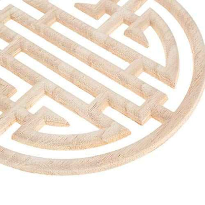 MUXSAM 2-Pack Wooden Carved Round Appliques Onlay, 3.94-Inch Dia Unpainted Wood Carving Craft Decals for Home Door Cabinet Furniture Cupboard Dresser Bed Wall Wardrobe Decor