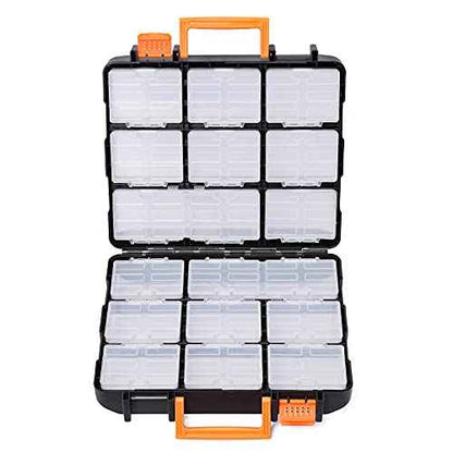 EMENTOL Tool Organizer Box with 16 Compartments, Durable Plastic Storage Box, Parts Organizers