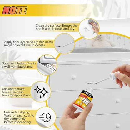 White Touch Up Paint, Multi Surface Furniture Cabinets Wall Paint Pen, Strong Adhesion, Waterproof Quick Dry White Paint for Furniture, Walls, Wood, Door, Cabinets, Bathtub, Appliance, Tub and Tile 1.5 Oz