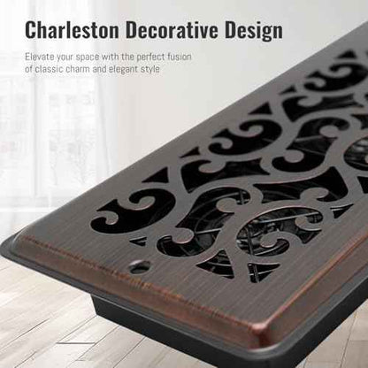 Register Booster Fan for 4" x 12" Register Holes, Quiet Vent Fan Booster with Intelligent Thermostat, Improves Heating Cooling, App Control, 10-Speeds, Charleston Smart Register Vent, ORB