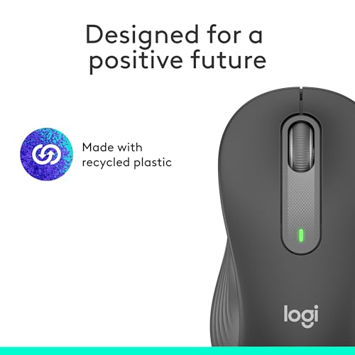 Logitech Wireless Mouse Signature M650 L Full Size - Large Hands, 2-Year Battery, Silent Clicks, Customizable Buttons, Bluetooth, PC/Mac/Chromebook - Black, Right-Handed, Large