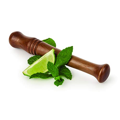 Twine Acacia Wood Mojito Muddler for Cocktails with Jute Storage Pouch, Bar Accessories, Cocktail Muddler, Drink Muddler, Set of 1, Wood Grain
