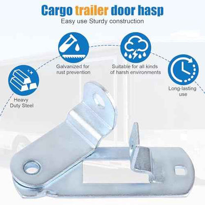Cargo Trailer Door Latch Trailer Latches Ramp Locking Hasp Enclosed Trailer Door Latch Cam Lock Latch Keeper (? Trailer Door Hasp 2 Pack Comes with Screws 4 - Nuts 4 £©