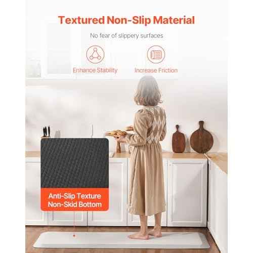 VEVOR Fall Mat for Elderly, 1-inch Thickened Fall Prevention Pad with Beveled Edge, Anti-Slip Bedside Safety Floor Mat for Seniors, Handicaps, Patients (24 x 70 inch)