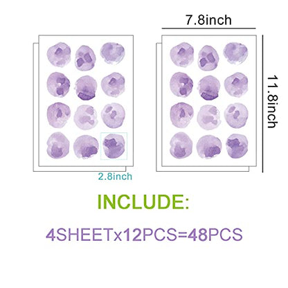Polka Dot Wall Decals Removable Watercolor Wall Sticker for Kids Baby Girls Living Room Bedroom Playroom (Lavender Purple)