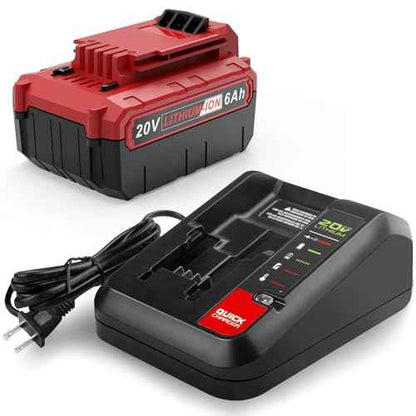 6.0Ah 20volt Replacement for Porter Cable 20V Battery and Charger Combo Compatible with Porter Cable 20V Lithium Battery PCC685L PCC680L PCC681L PCC682L PCC685LP