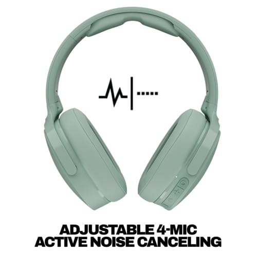 Skullcandy Hesh ANC Wireless Over-Ear Bluetooth Headphones, Active Noise Cancelling, Up to 22 Hrs Battery, Foldable Lightweight Design, Microphone for iPhone Android - Preppy Sage
