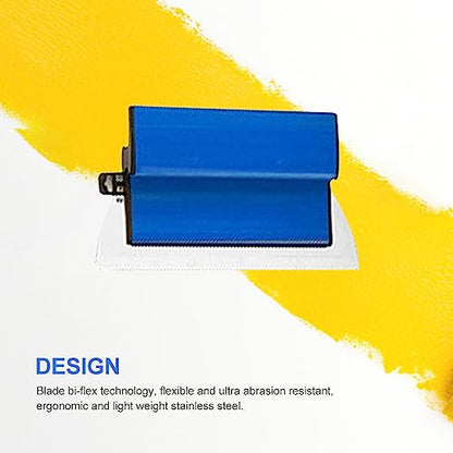 Drywall Skimming Blade, Stainless Steel Blade, Durable High Grade Skimming Drywall Smoothing Spatula Plastering Painting Finishing Trowel Wall Plastering Tools for Wall-Board(Blue,SIZE:25cm)