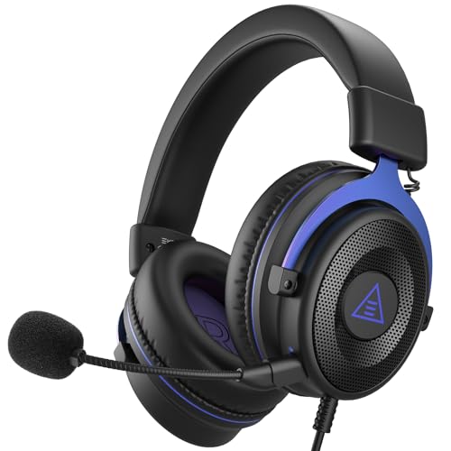EKSA E900 Gaming Headset - Xbox one Headset Wired Gaming Headphones with Noise Canceling Mic, Over Ear Headphones Compatible with PS4 Controller, PC, Xbox one, Laptop（Blue）