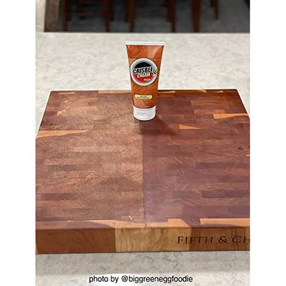 Crisbee Cream Wood All-in-One Conditioner - Made in USA - Oil/Wax Blend for Butcher Blocks, Cutting Boards, Wooden Utensils, and Knife Handles
