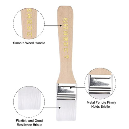 uxcell 6" Paint Brush 1" Width Soft Nylon Bristle with Wood Handle for Wall, Cabinets, Fences White 12Pcs