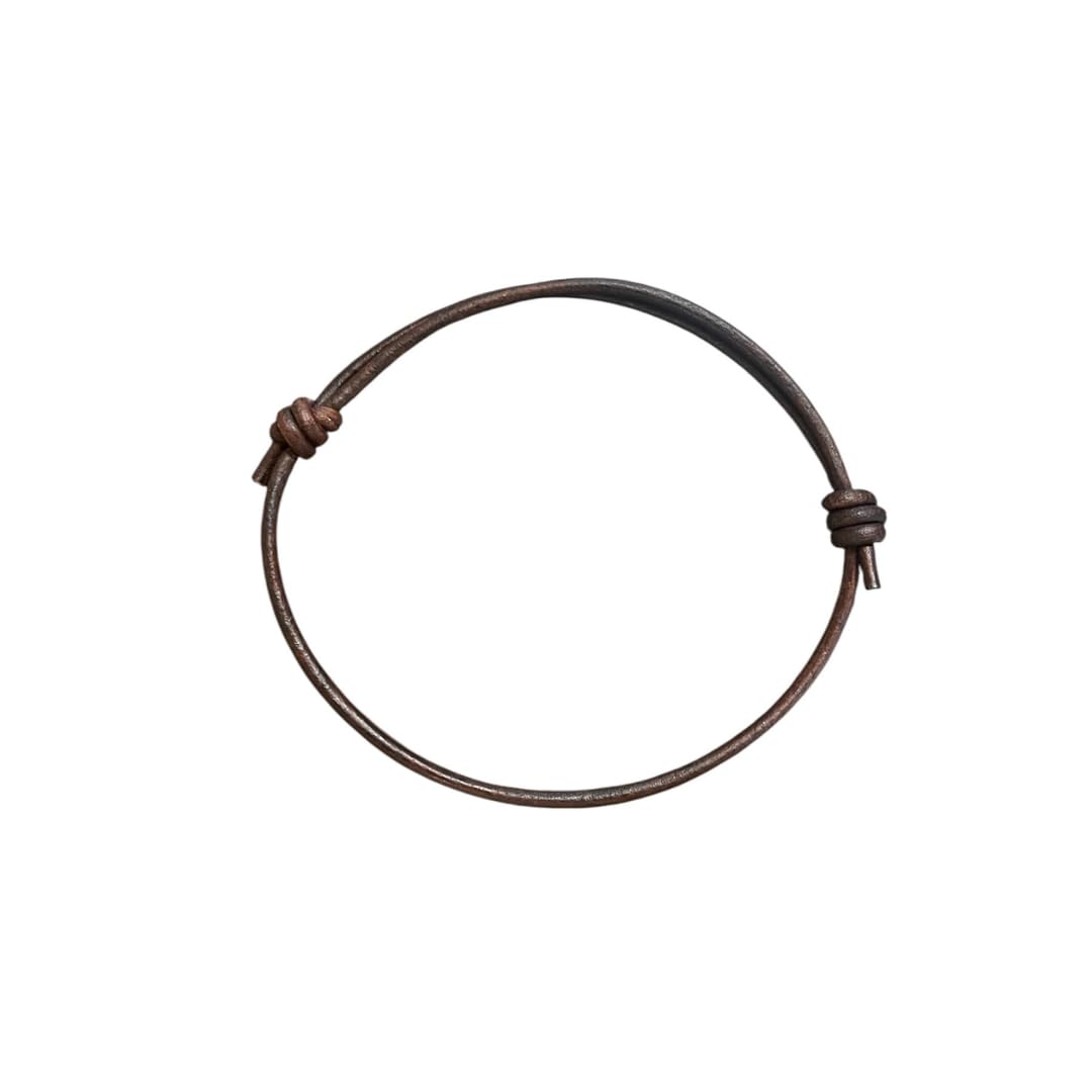 2 mm Men Genuine Leather Bracelet - Handmade Adjustable Cuff, Mens Minimalism Leather Wrap Wristband, Simple Accessories, Premium Leather, Women Gift To Boyfriend, Pulsera Hombre (Antique Brown)