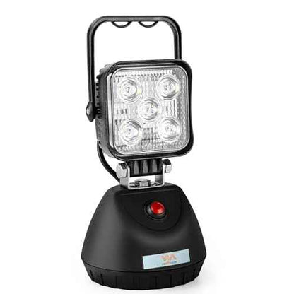 SMA 15W LED Work Light Base Strong Magnet Aluminum Alloy 2000LM IP65 Waterproof Dustproof Portable Handle Floodlight Suitable for Repair Shop Garage Construction Site (White Light)