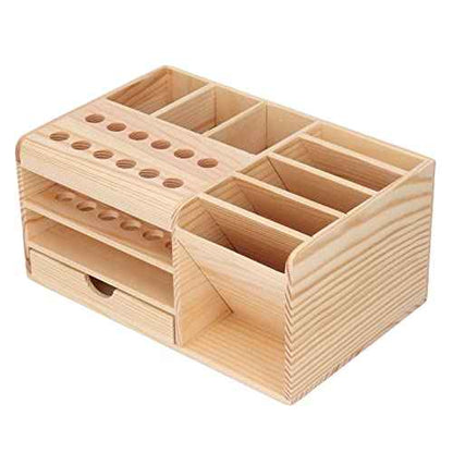 Fafeicy Repair Tool Organizer for Mobile Phone Maintenance Tools - Synthetic Wood Storage Box with Polished Finish and Classified Compartments