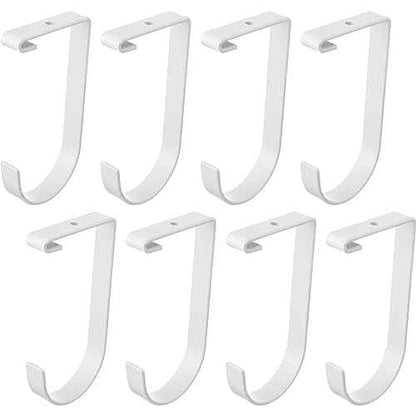 Soaoo 8 Pieces Storage Flat Hook Bicycle Flat Thickened Hooks Add on Hanging Bike Hooks for Overhead Garage Rack Wall Shelving Ceiling Accessory (White)
