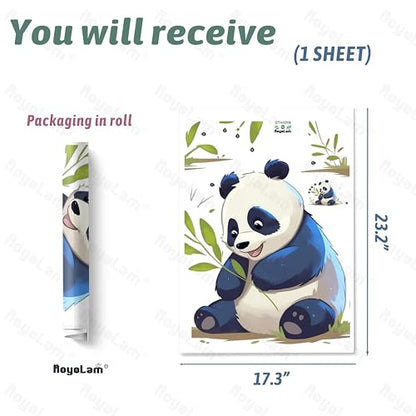 Cartoon Panda Wall Stickers Nursery Animal Wall Decals for Kid Removable Peel and Stick Wall Art Home Decor Decoration for Classroom Preschool Living Room Bedroom Bathroom