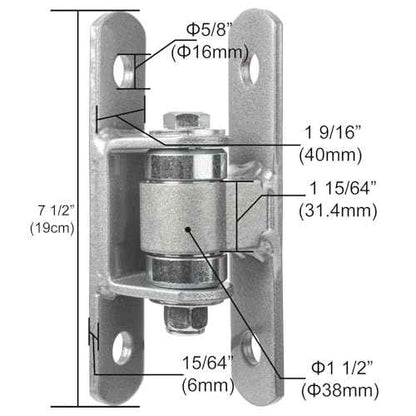 Heavy Duty Bolt on Sealed Bearing Outdoor Gate Hinges - Bolt onto Gate and Post for Large Heavy Driveway Gates Up to 1100 Pounds, Adjustable Yoke Pivot CI3700 Gate Hinge (Sold as a Pair)