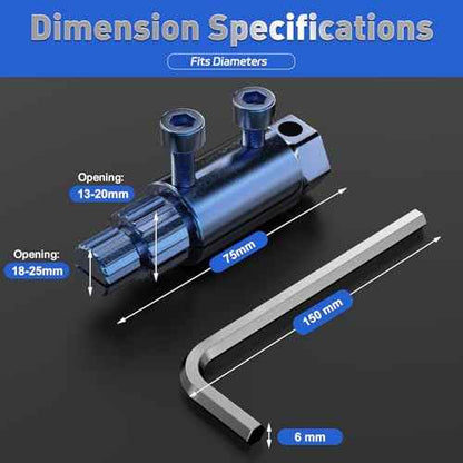 Broken Pipe Extractor Tool, Faucet & Valve Removal Set for 1/2" ?1" Pipes, Stripped Screw and Rusted Bolt Extractor Kit, Heavy-Duty Steel Construction, Blue
