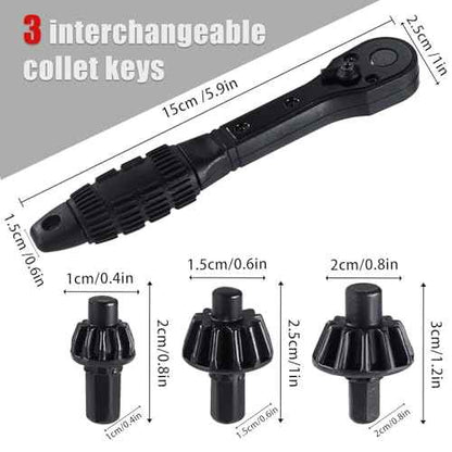 Drill Chuck Ratchet Key Wrench Spanner, Premium 2 in 1 Universal Double Head Chuck Ratchet Spanner Practical Clamping Press Tool Suitable for Electric Drills Power Tools Replacement