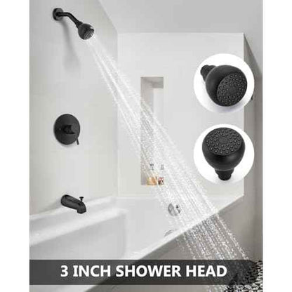 Shower Trim Kit Bathtub Shower Faucet Set,Valve Included,with Shower Head,Single-Handle Tub Shower Kit Matte Black