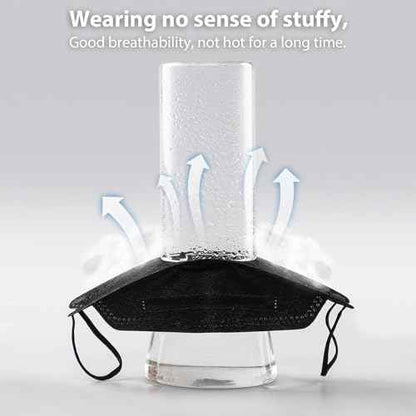 KN95 Face Masks 100 Pack, Breathable Comfortable Disposable Face Mask For Adults And Teens, Black