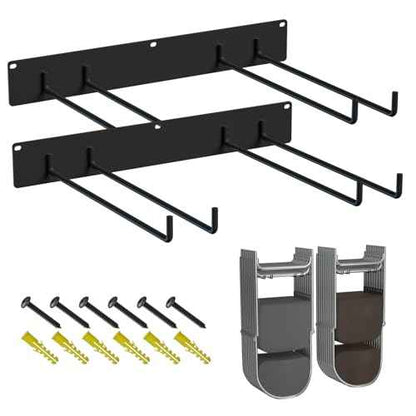Folding Chair Storage Rack ? Heavy-Duty Wall Mount Hanger for Garage, Yard, Lawn Chairs ? Solid Metal, Holds 240 lbs ? Space-Saving Organizer for Camping & Beach Chairs (2)