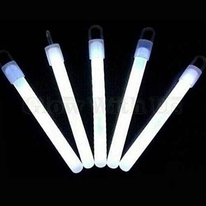 Glow Sticks Bulk Wholesale, 50 4¡± White Glow Stick Light Sticks. Bright Color, Kids Love Them! Glow 8-12 Hrs, 2-Year Shelf Life, Sturdy Packaging, GlowWithUs Brand