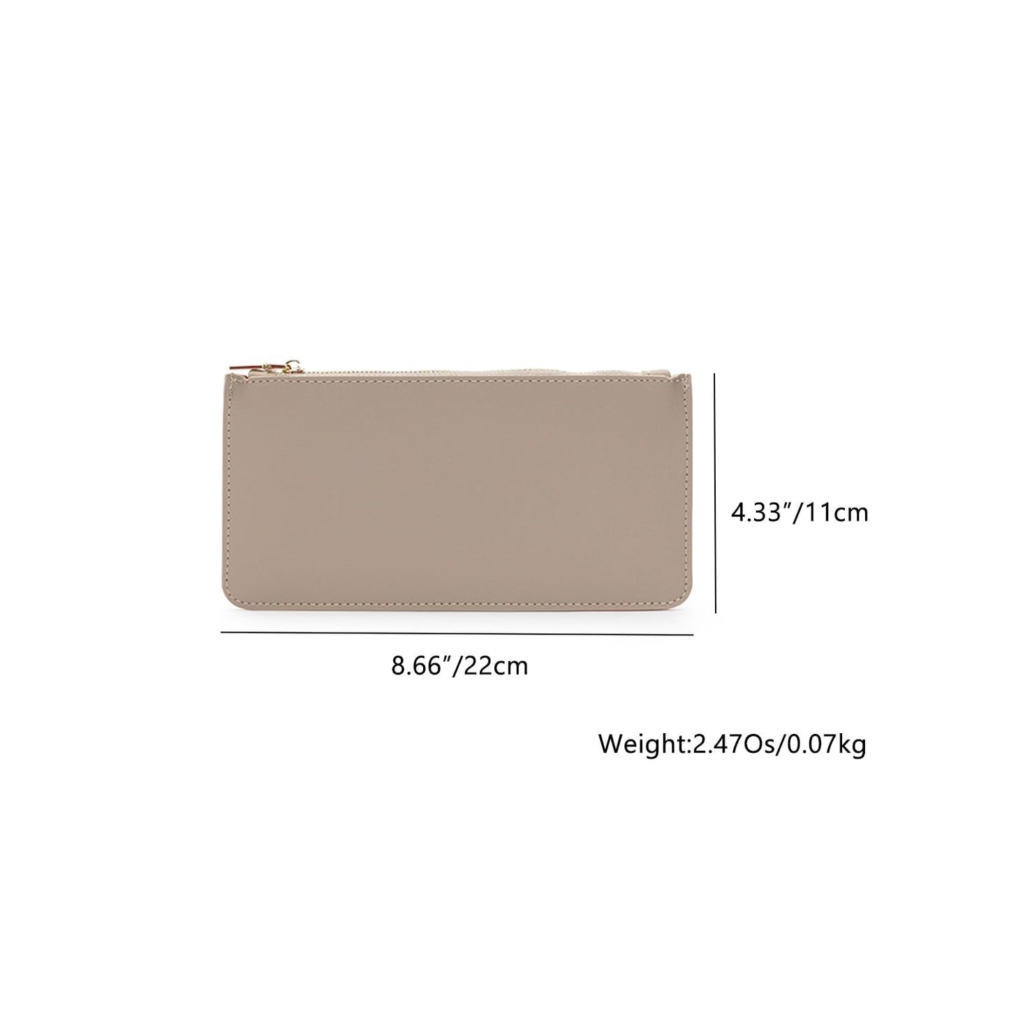 YONBEN Pencil Pen Case Stationery Case Pouch Bag (Khaki,Faux leather)