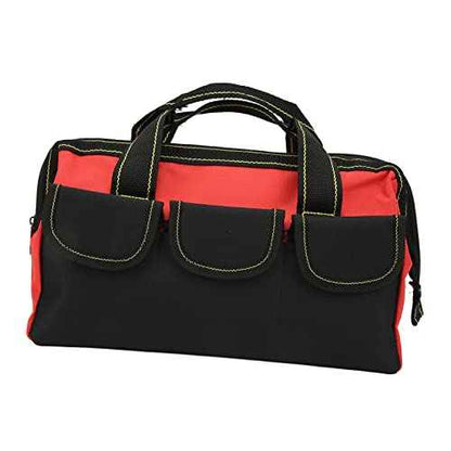 Tool Storage Bag, 16 inch Wide Mouth, Heavy Duty Tote with Shoulder Strap, Red