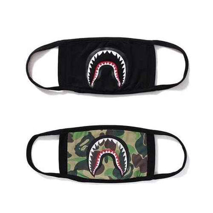 2-pack shark patterns Cotton dust masks,cotton mask funny Anti-dust Face mask,Ski Cycling Camping Half Face Mouth Masks for Boys and Girls