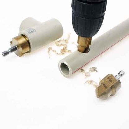 3Pack PPR Lifting Stepped Drill Bit Reamer Drill for Water Pipe Tube Repair Drill Connection Tool for 1/2" 3/4" 1inch Pipes 1/4 Hex Shank Quick Change