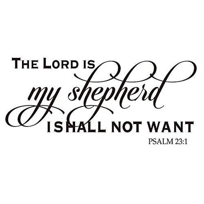 The Lord is My Shepherd ISHALL NOT Want - Psalm 23:1 -Carved Letters Christian Quotes Wall Decal Religious Motto Bible Verse Art Letters Home D?cor
